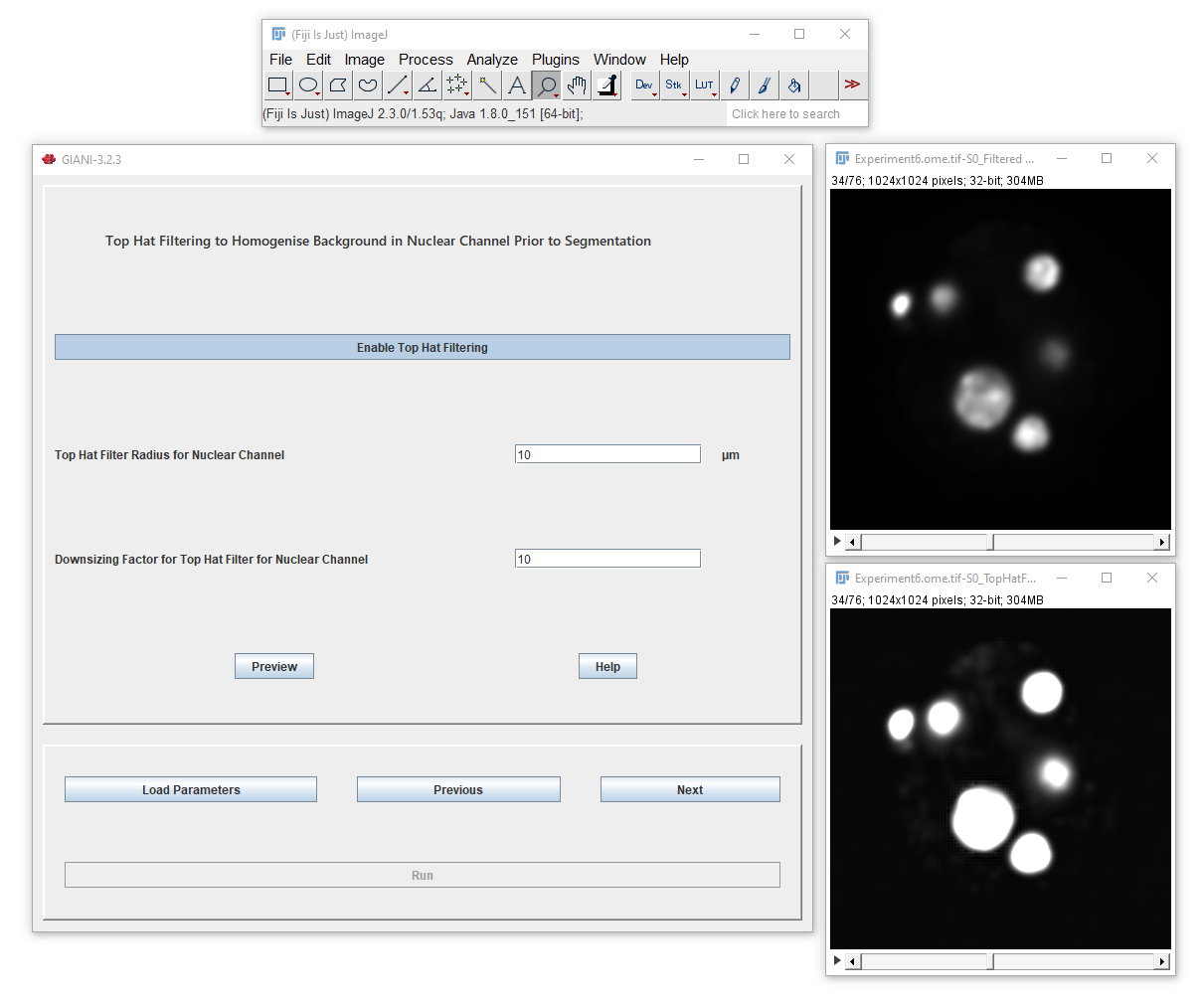 Background subtraction for nuclear segmentation