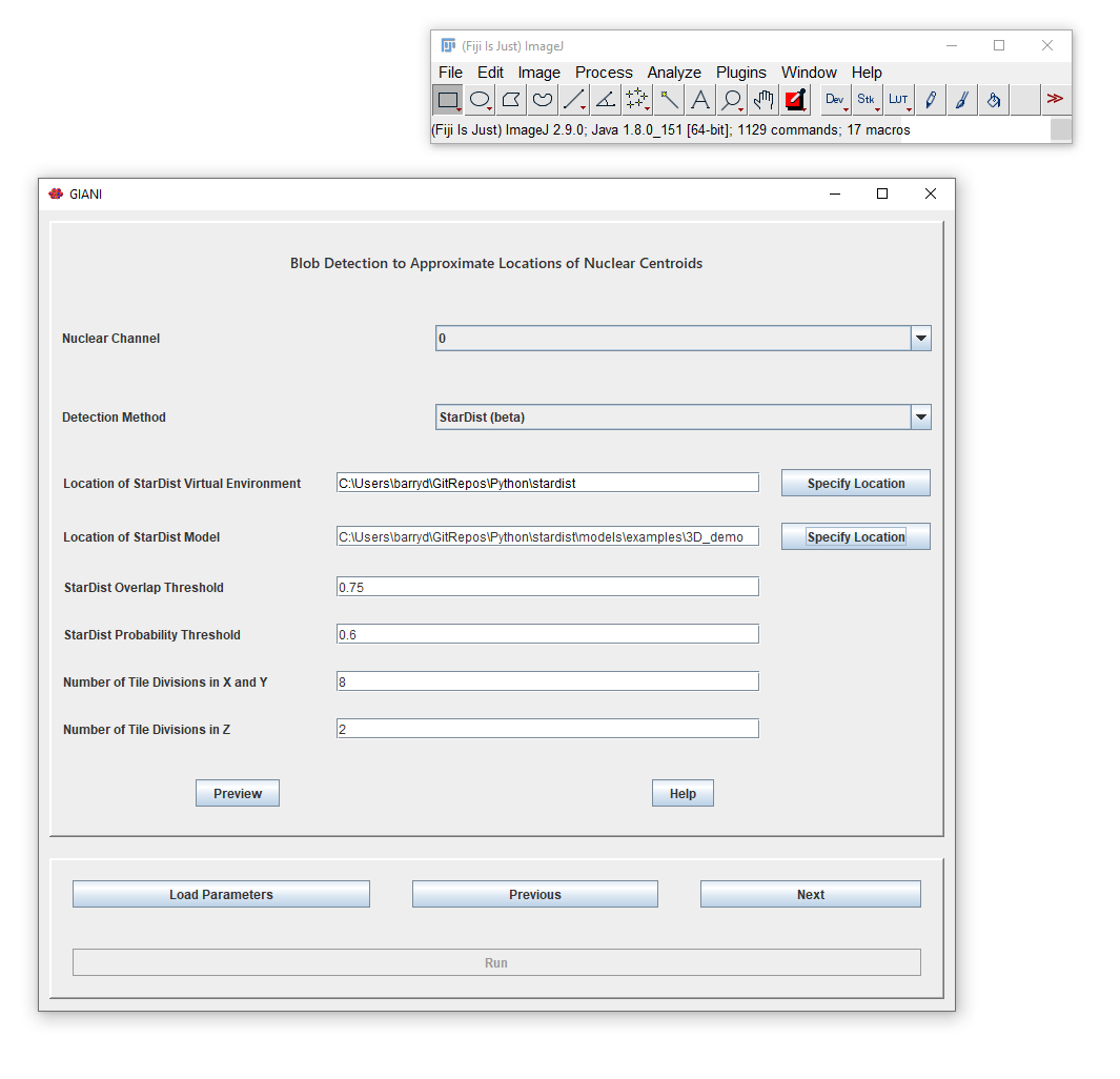 GIANI Detect Nuclei Centres Preview