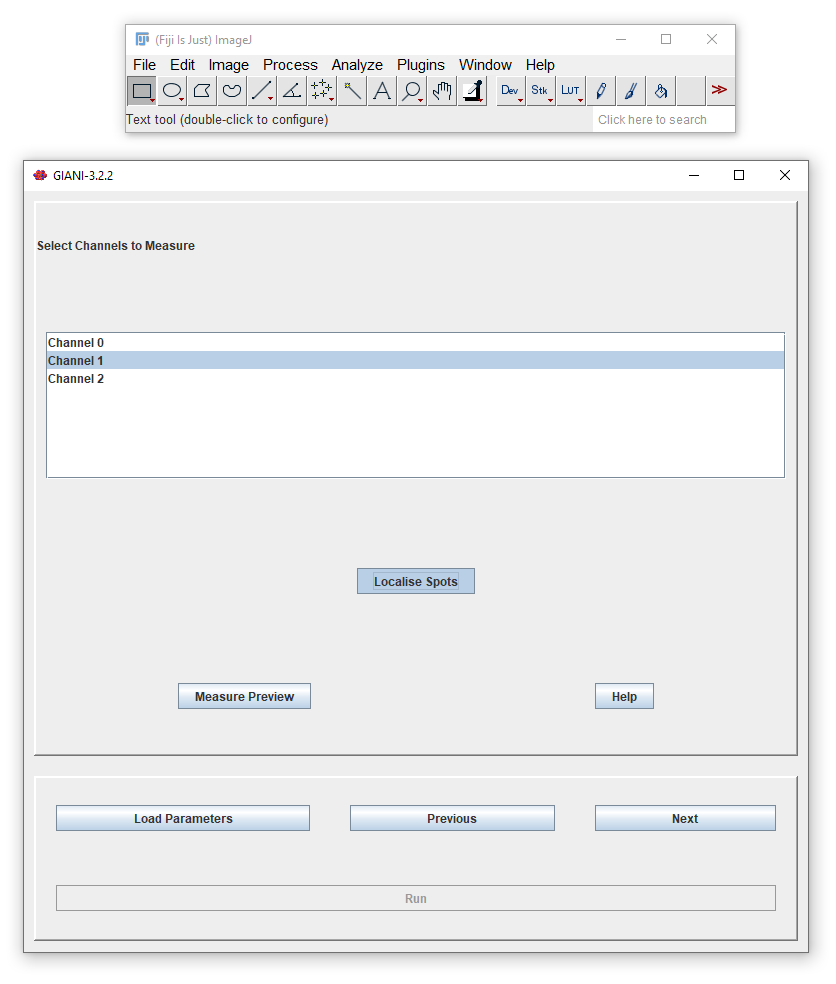 GIANI Measurement Panel Spot Localisation