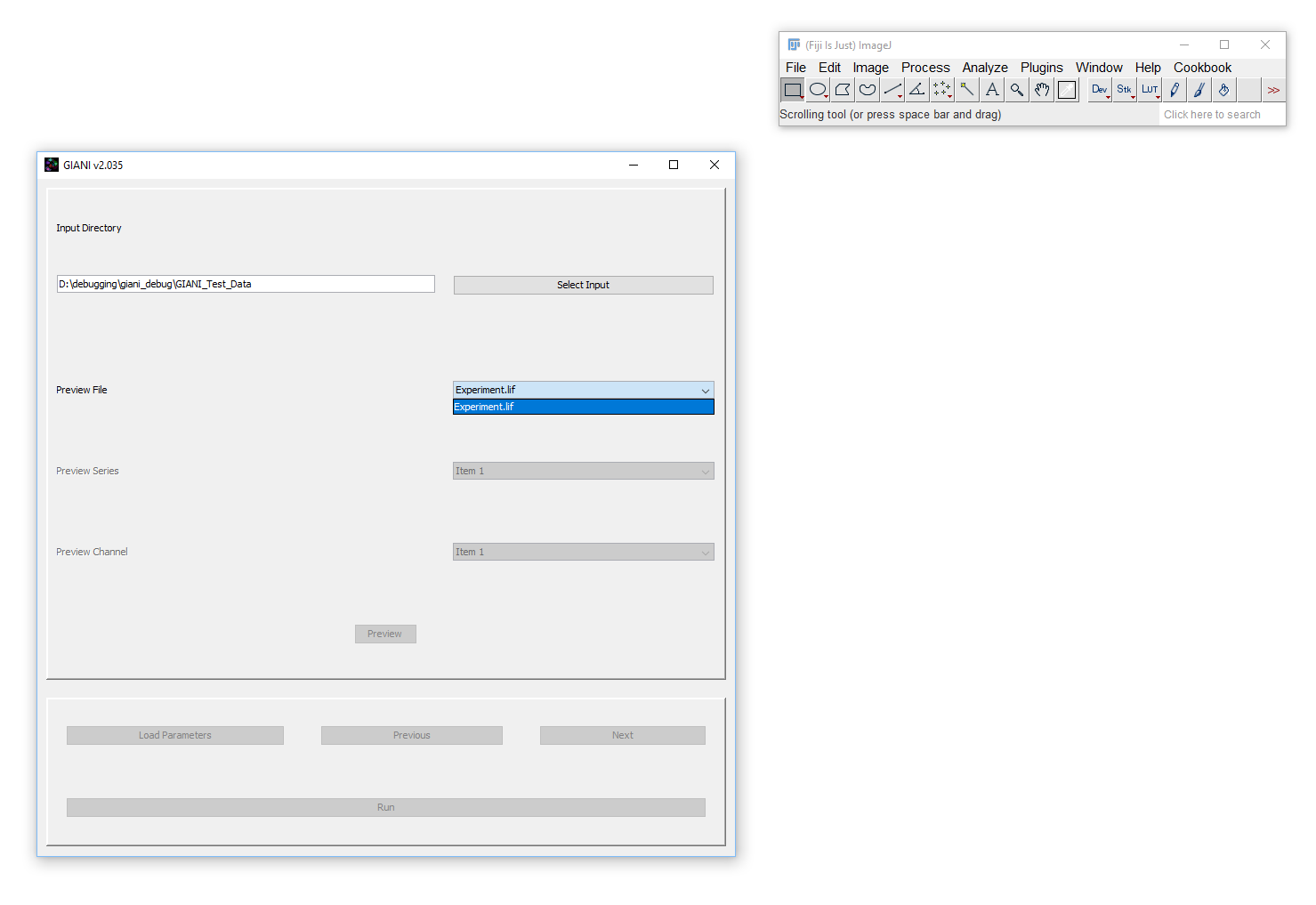 GIANI Select Input Preview File